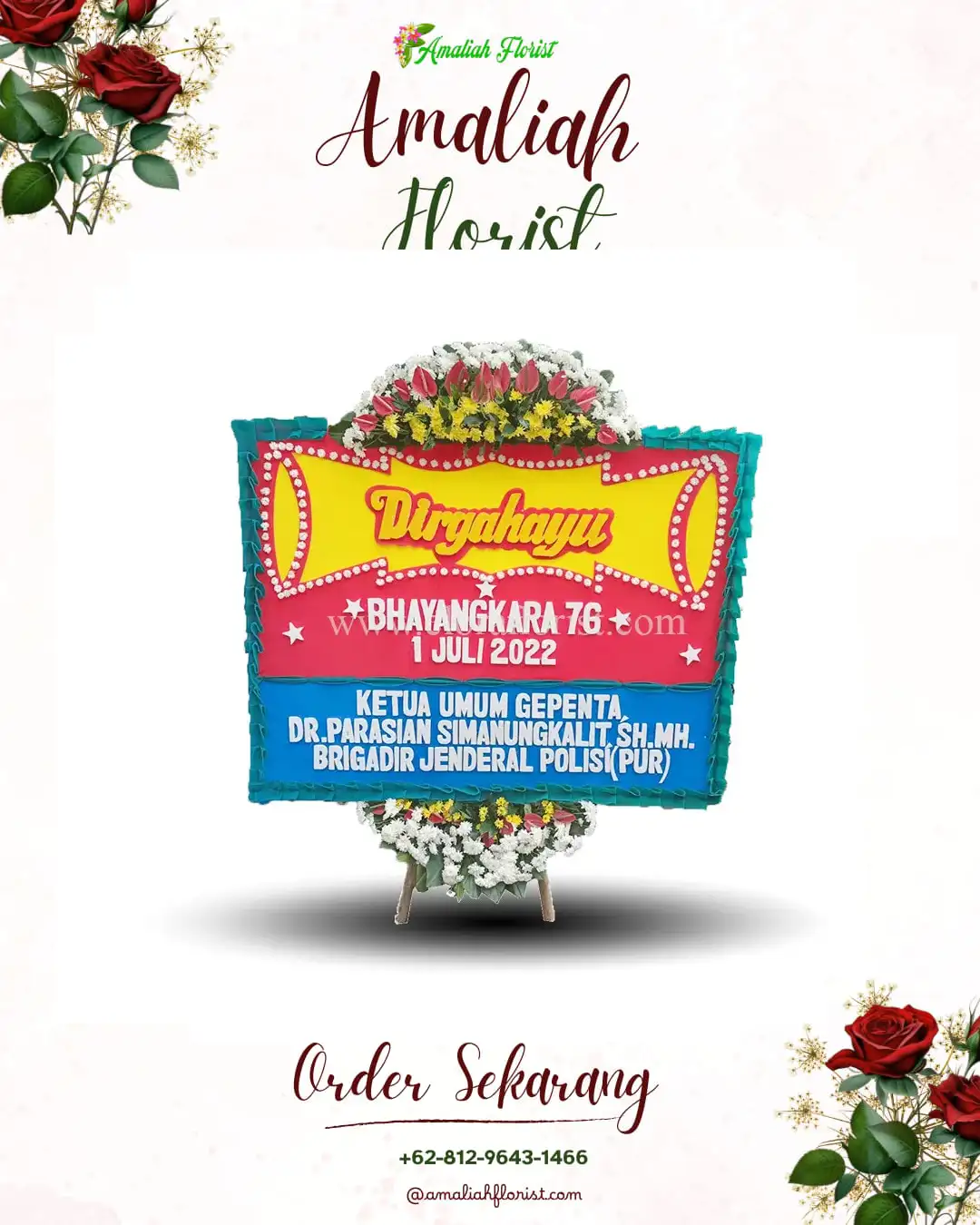 Papan Bunga HUT Ulang Tahun Maos